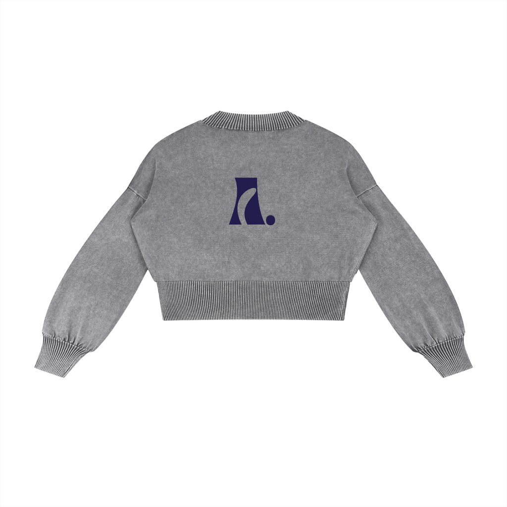 Amulette Logo Balloon Sleeve Cropped Sweater