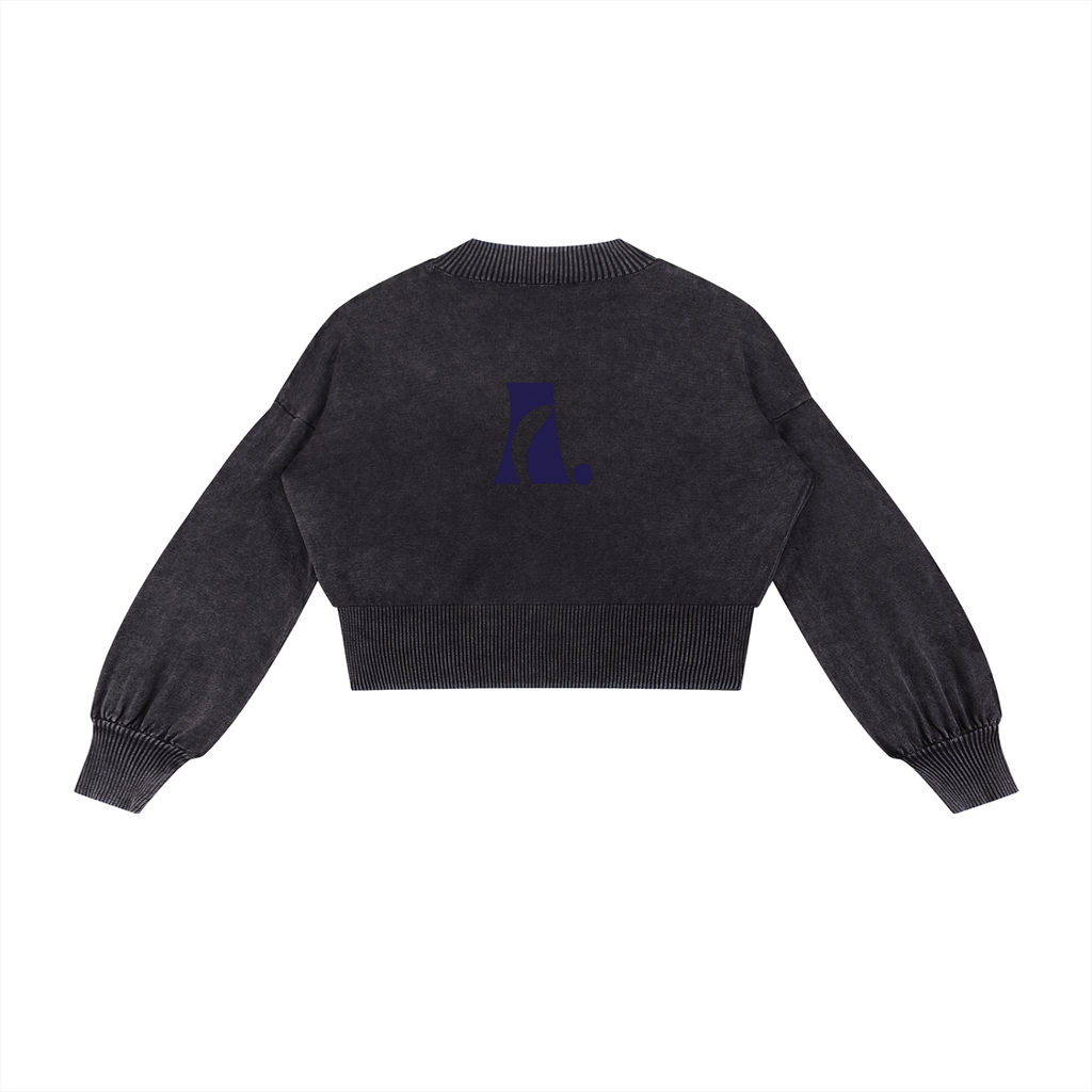 Amulette Logo Balloon Sleeve Cropped Sweater
