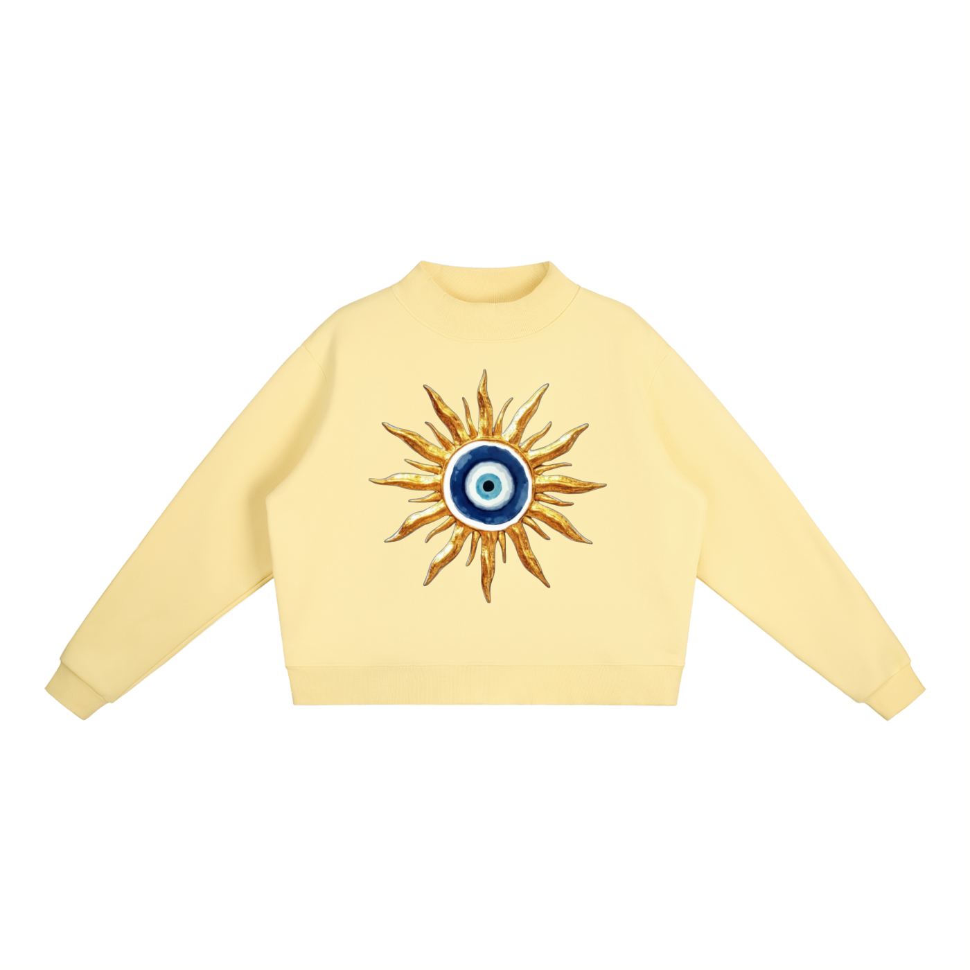 Amulette. Evil Eye Mock Neck Sweatshirt