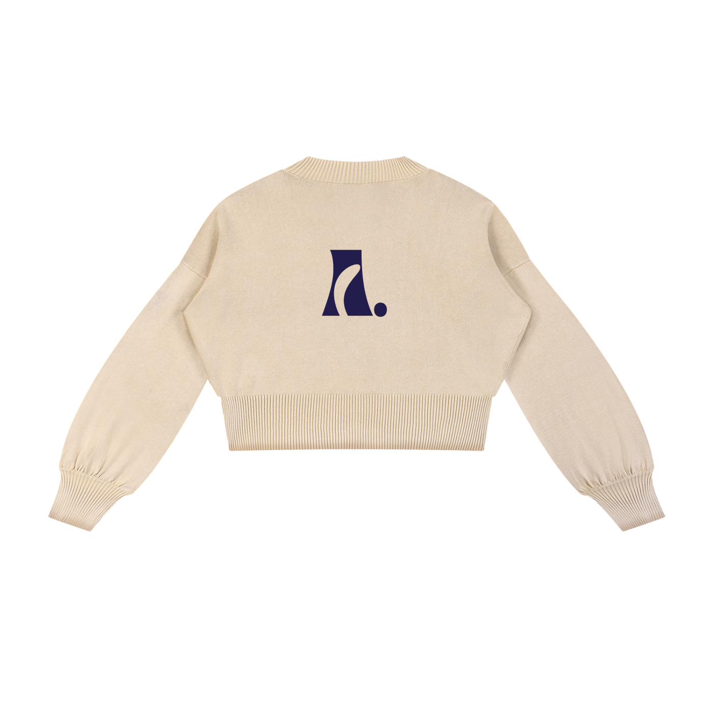 Amulette Logo Balloon Sleeve Cropped Sweater