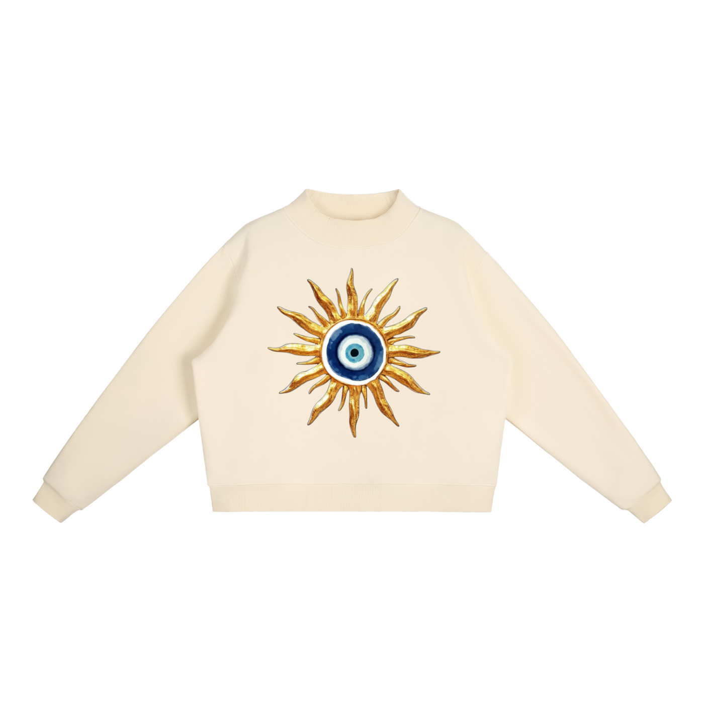 Amulette. Evil Eye Mock Neck Sweatshirt