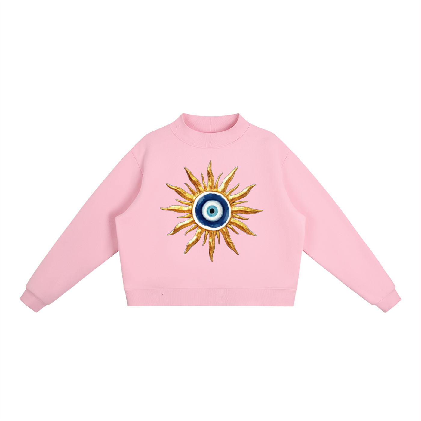 Amulette. Evil Eye Mock Neck Sweatshirt