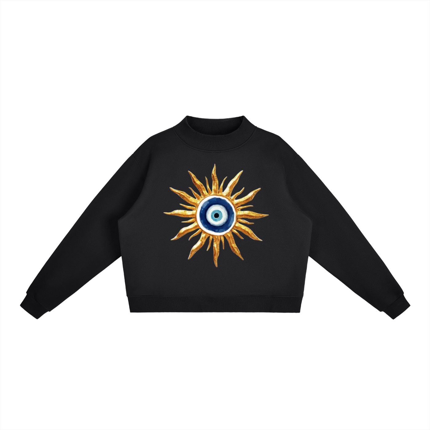 Amulette. Evil Eye Mock Neck Sweatshirt